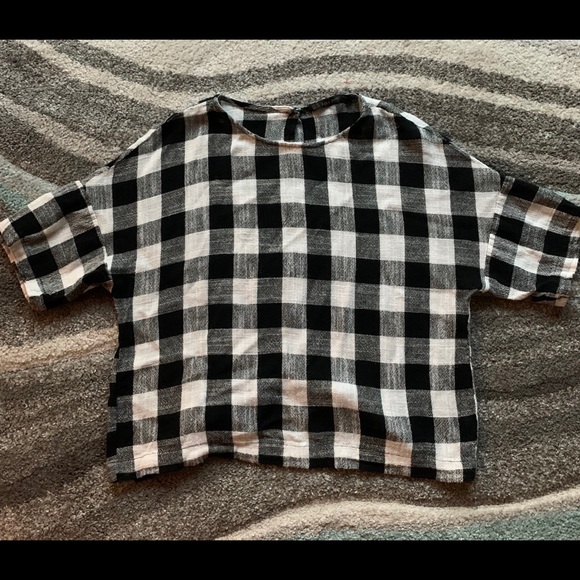 ZARA BASIC SHIRT CROP TOP - Picture 1 of 3